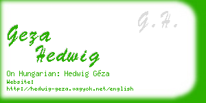 geza hedwig business card